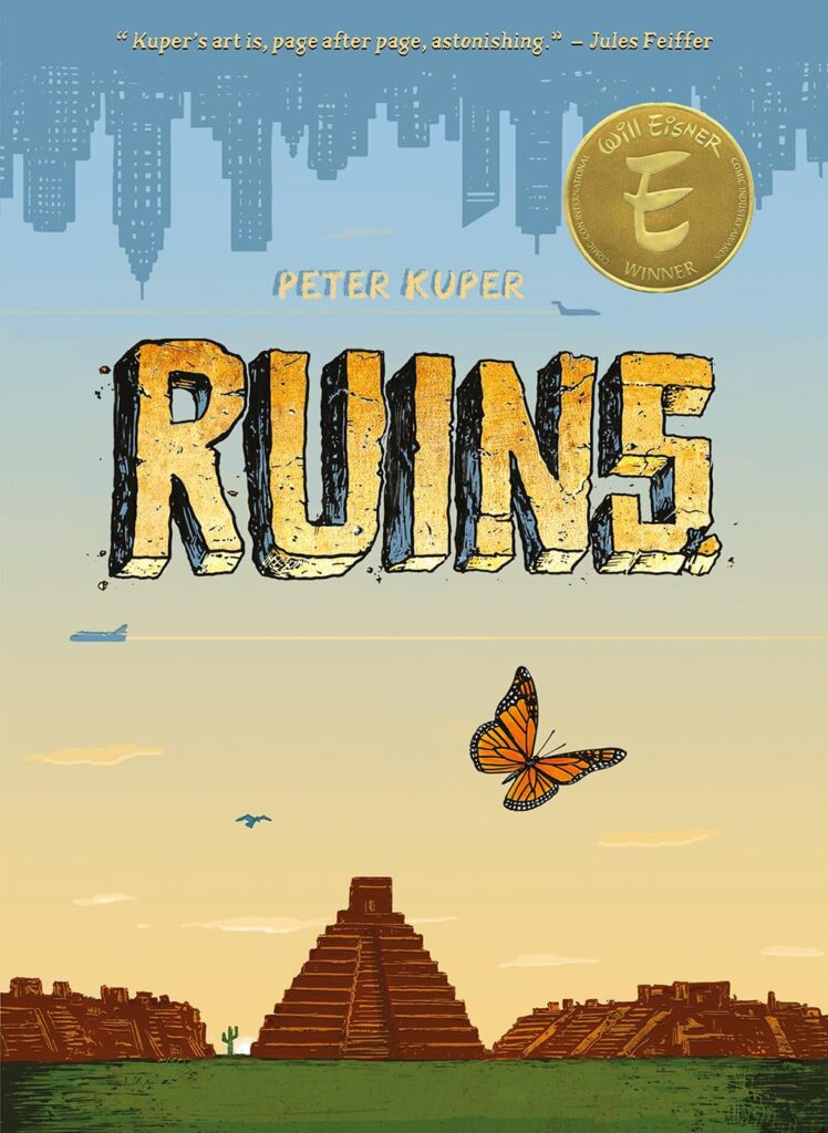 🖼️ Ruins by Peter Kuper
Set in Oaxaca, Mexico, this lush, award-winning graphic novel follows an American couple on a sabbatical as their personal journey becomes entangled with the political unrest of the region. With striking art and layered storytelling, Ruins is a powerful reflection on travel, culture, and transformation.